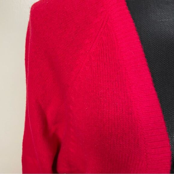 Vintage Kristen Cardigan Sweater Lambswool Button Front Grunge Cobain Red Large - Picture 3 of 9
